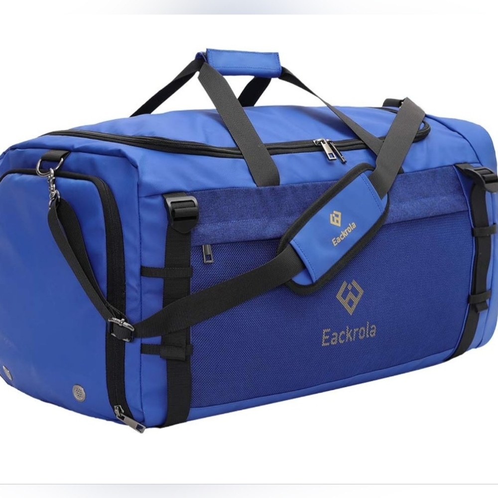 Eackrola Gym Sports Travel Bag OT-SP 65L Rectangular Blue Black New In Bag